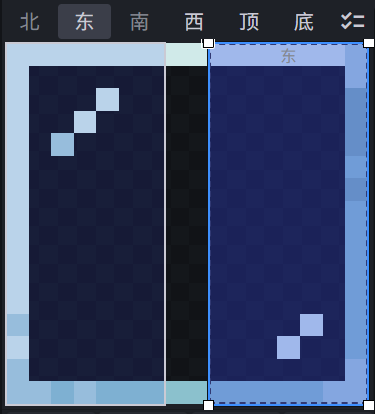 调整东西的 UV,西在最左,东在最右